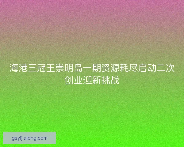 海港三冠王崇明岛一期资源耗尽启动二次创业迎新挑战